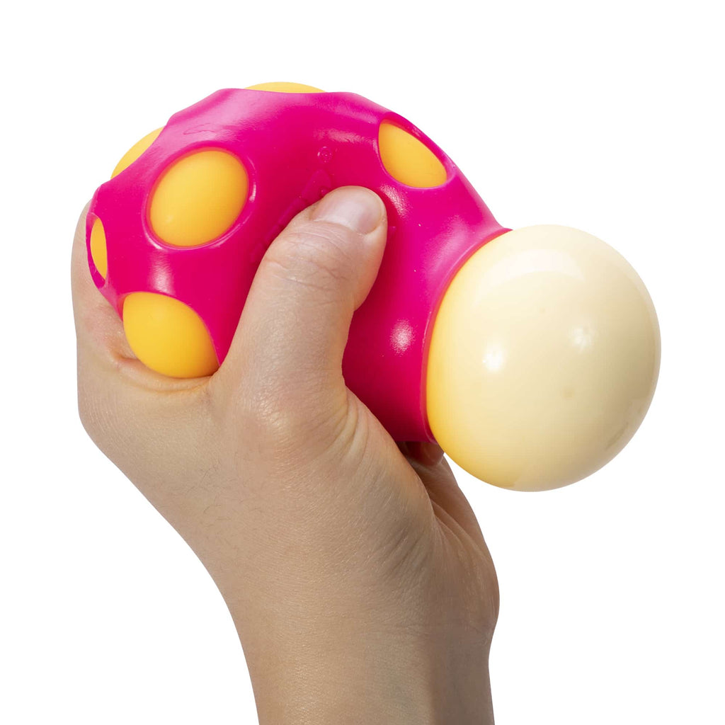 NeeDoh Groovy Shroom - Hand Squeezing Orange with Pink Top Mushroom